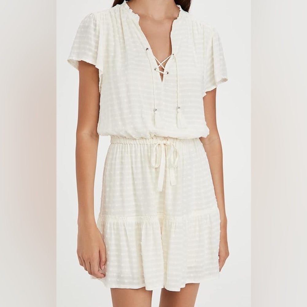 PAIGE Cream Textured Jannah Dress SIZE S